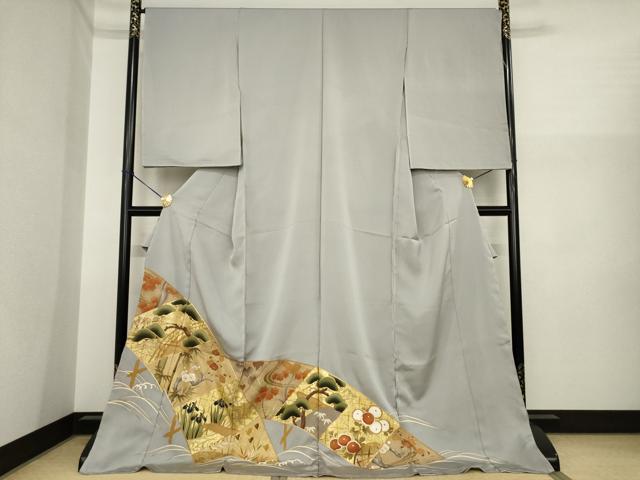平和屋着物●色留訪問着　駒刺繍　吉祥文　金彩　仮絵羽　正絹　逸品　未使用　AABI8848ck｜平和屋 35,490円
