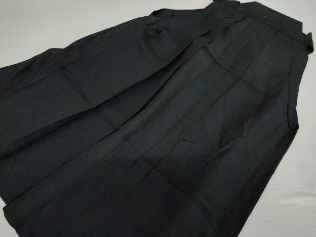 長閑やかさ屋御召しもの＊夏物 成人男性 行灯袴 縞 黒地 正絹 珠玉 AABI8106cs