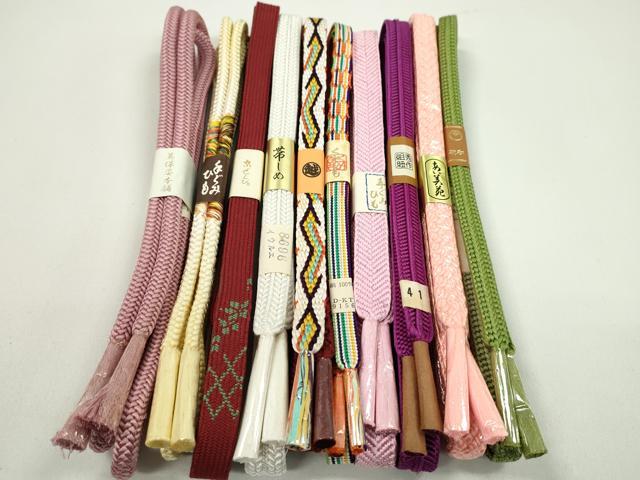 平和屋着物●和装小物 帯締め10本セット 高麗組 笹浪組 三越扱い 美保姿本舗 銀糸 逸品 未使用 CABF7388ju