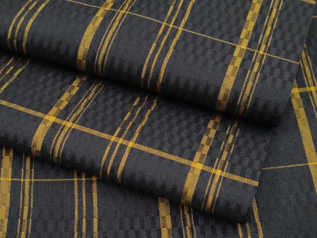 平和屋本店□極上 本場黄八丈 市松綾織 紬 逸品 CZAA2445s5 平和屋本店
