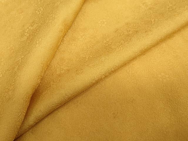 長閑やかさ屋お召しもの●御前上等な色無地 花鳥地紋 紅ミカン色 正絹 珠玉 DABF1244ud