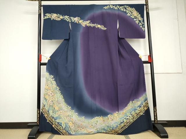 平和屋着物●訪問着　作家物　辻が花　暈し染め　金彩　正絹　逸品　AABG3581cs｜平和屋