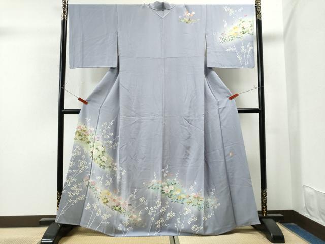 平和屋着物○訪問着 友禅 鴛鴦枝花文 暈し染め 正絹 逸品