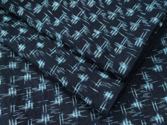 平和屋着物○久留米絣 単衣 綿 格子柄 逸品 BAAK8032my