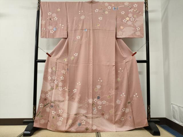 平和屋着物●訪問着　絞り　舞桜文　金彩　正絹　逸品　CABE2990yc｜平和屋