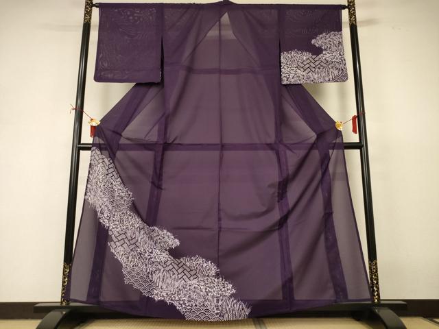 平和屋着物＊夏物 訪問着 絽 草花文 洗える着物 AABI9892jd｜平和屋