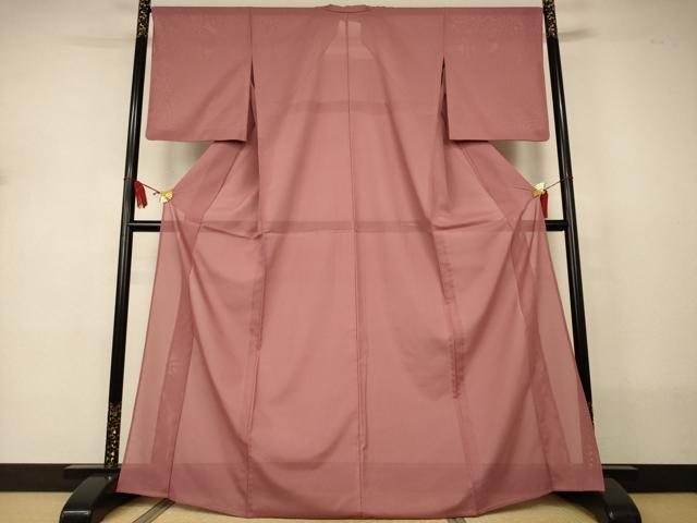 長閑やかさ屋御召しもの＊夏物 色無地 絽 宗伝唐赤銅色 洗える御召しもの AABJ2554jd