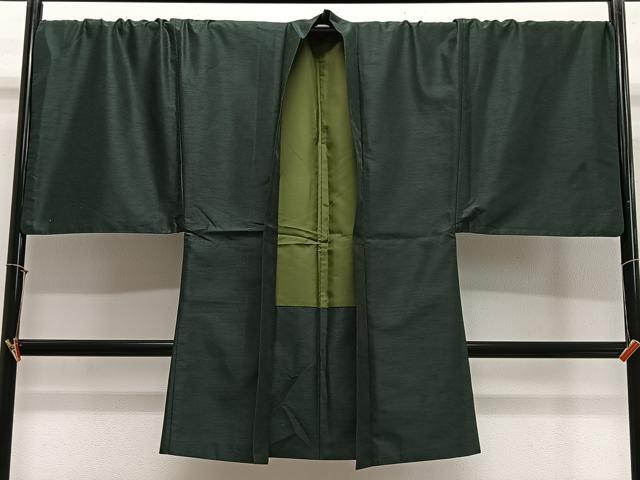 長閑やかさ屋御召しもの∞成人男性 長羽織 紬地 鉄御納戸 キングサイズ 正絹 珠玉 CABE4918ua