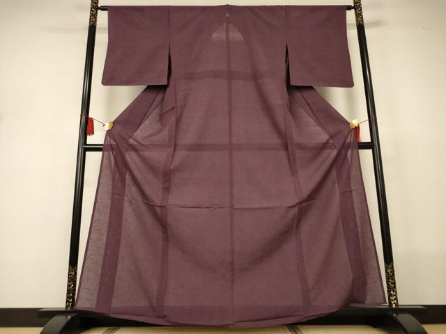 長閑やかさ屋御召しもの＊夏物 色無地 絽 水筋紋紗 濃色 正絹 珠玉 AABJ2555jd