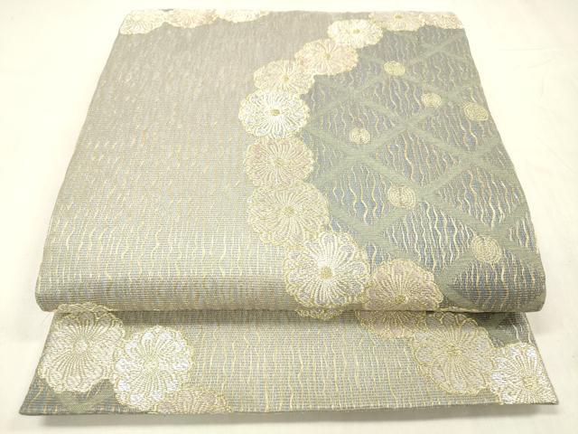 長閑やかさ屋御召しもの＊夏物 六通柄袋帯 唐織 舞花文 現ナマ糸 さが美取りまわし 正絹 珠玉 DABE6031糎