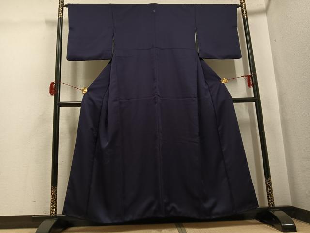 平和屋着物●豪華色留袖　流水花文　色無地　紫黒色　正絹　逸品　AABH3151ph｜平和屋