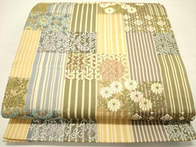 長閑やかさ屋御召しもの●六通柄袋帯 唐織 花唐草文 金糸 正絹 珠玉 DABD0191op