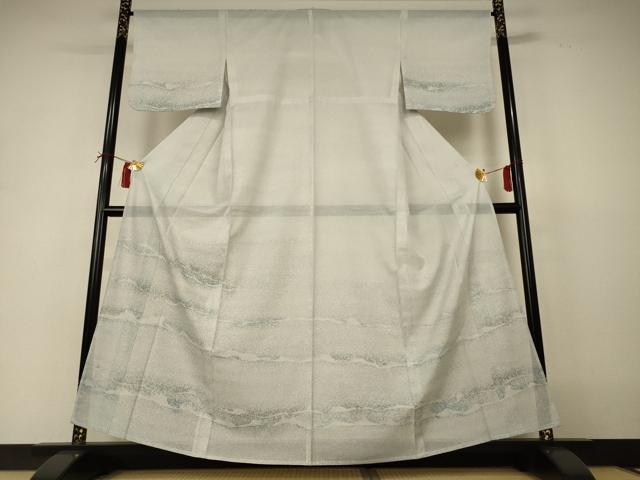 長閑やかさ屋御召しもの＊夏物 洗える最飛び切り御召しもの ＜英＞はなぶさ謹製 短い訪問着 絽 霞文 洗える御召しもの AABI4719jd