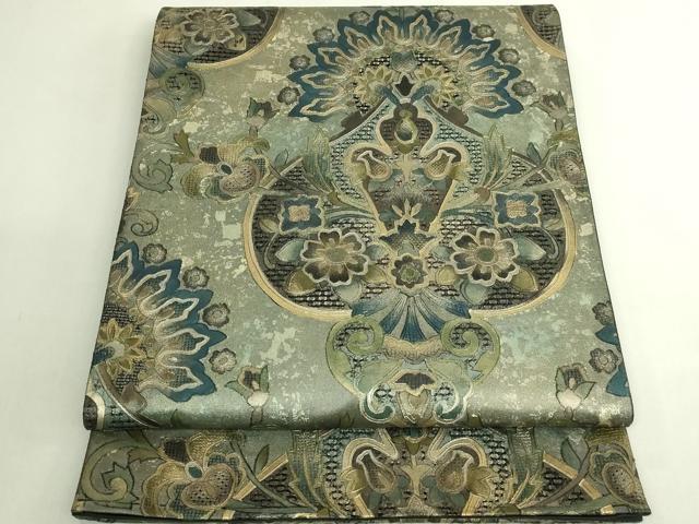 長閑やかさ屋中央局●御前上等 中国三大刺しゅう スワトウ刺しゅう 汕頭刺繍 袋帯 洋花文 現ナマ彩 珠玉 DZAB7089kh6