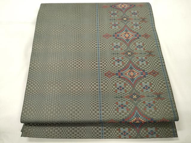 平和屋着物●本場筑前博多織　八寸名古屋帯　菱間道　正絹　逸品　CABK8527dy｜平和屋