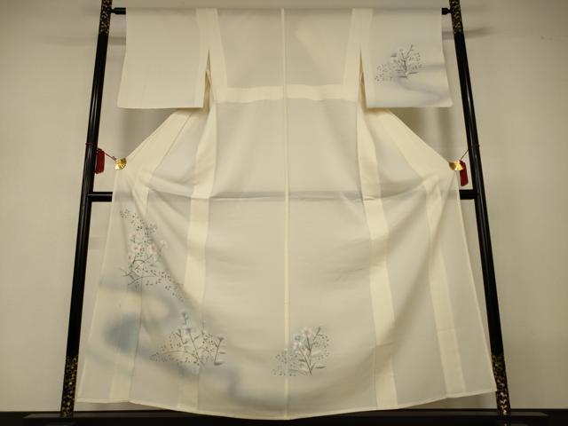 長閑やかさ屋御召しもの＊夏物 短い訪問着 絽 水流顕花植物文 暈し染め 正絹 珠玉 AABJ2559jd