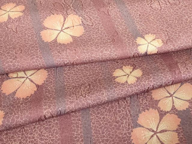 長閑やかさ屋御召しもの▽小紋 単衣 舞花文 洗える御召しもの DABE4864az