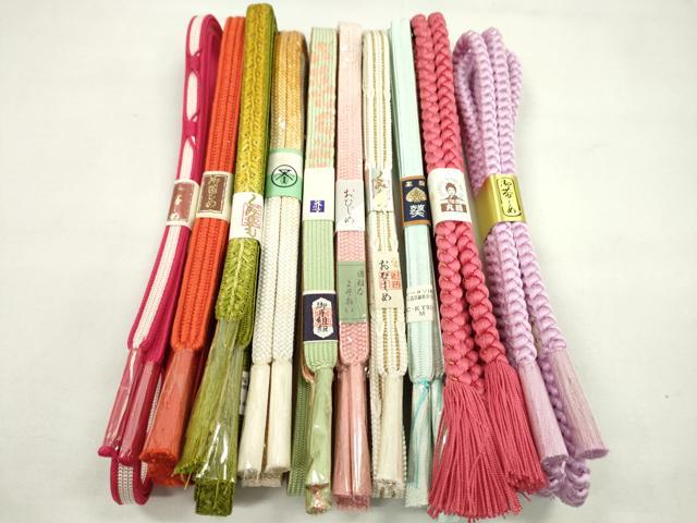 平和屋着物●和装小物 帯締め10本セット 高麗組 礼装用 丸組 金糸 逸品 未使用 CABF7281ju