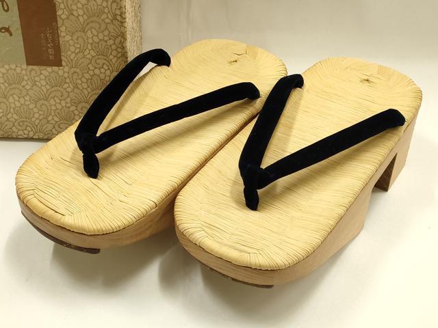 長閑やかさ屋御召しもの●成人男性 和装小物 サボ 畳表 珠玉 未当て嵌める AABH6766ay
