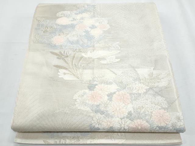 長閑やかさ屋お召しもの＊夏物 六通柄袋帯 顕花植物文 現ナマ糸 正絹 珠玉 CABH8223fb