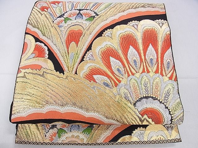 楽天市場】平和屋着物□六通柄袋帯 唐織 鏡裏花文 黒地 金銀糸 逸品 n