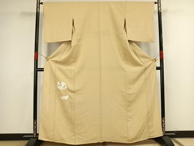 平和屋着物▽訪問着 単衣 墨流し文様 正絹 逸品 AAAV2704fy