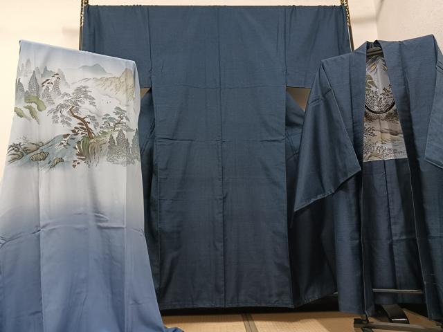 長閑やかさ屋御召しもの●成人男性 発祥地大島紬 合奏団 長襦袢(袷)書き割り 100亀甲 総端っこ 正絹 珠玉 AABH3812ph