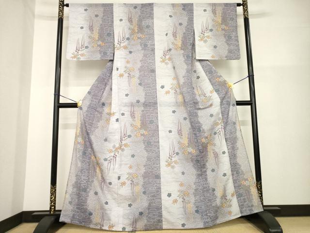 平和屋着物＊夏物 小紋 絽 流水花間道 洗える着物 AABH2097ck｜平和屋