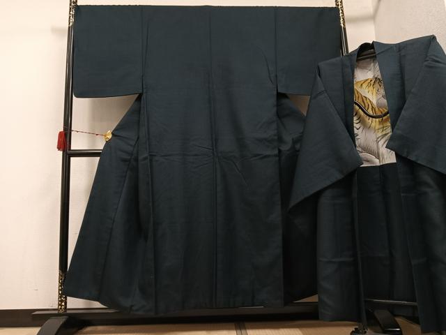 長閑やかさ屋御召しもの●成人男性 紬 合奏団 亀甲柄 正絹 珠玉 AABH3816ph