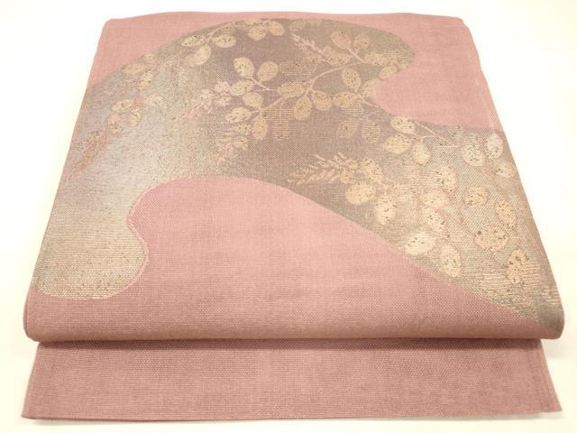 平和屋着物*夏物 太鼓柄 本袋帯 草葉文 金糸 正絹 逸品 DABC8688cm|平和屋