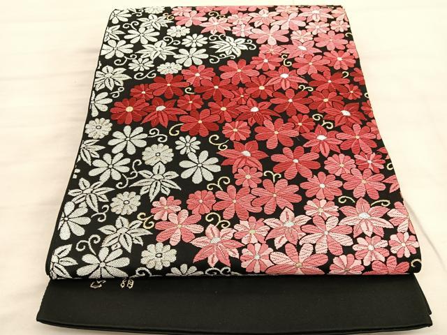 楽天市場】平和屋着物◎六通柄袋帯 唐織 舞蝶花唐草文 黒地 金