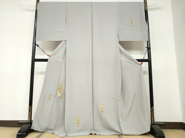 平和屋着物●訪問着　総刺繍　短冊草花文　金糸　仮絵羽　正絹　逸品　未使用　DABF1278ud｜平和屋