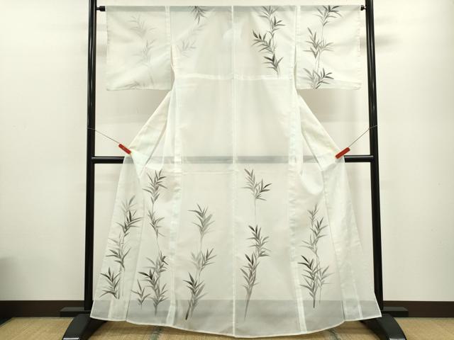 平和屋着物＊夏物 訪問着 絽 手描き 草木文 洗える着物 CABB9646ze｜平和屋