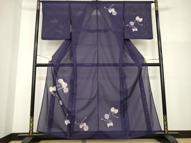 長閑やかさ屋御召しもの＊夏物 短い訪問着 絽 花鼓文 金彩 洗える御召しもの 未当て嵌める AABH2100ck