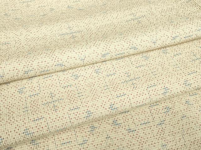 長閑やかさ屋御召しもの▽白鷹御召しもの 単衣 幾何学学文 正絹 珠玉 DABE4813az