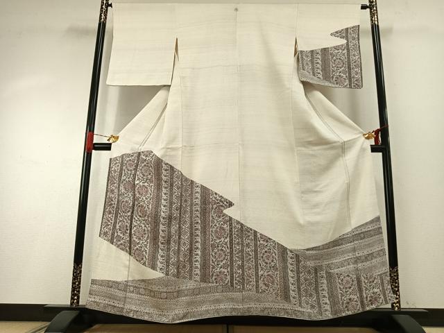 平和屋着物●訪問着 更紗花文 正絹 逸品 AABH4809fy
