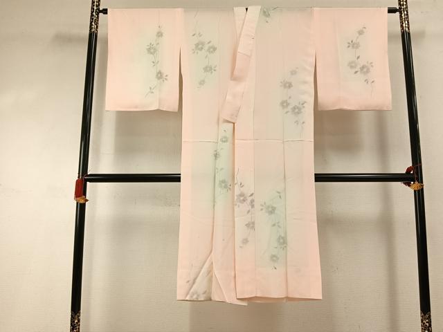 長閑やかさ屋御召しもの●長襦袢 無双仕立てもの 墨付き 顕花植物文 暈し染め 正絹 珠玉 AABI1994fy