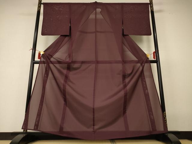 平和屋着物＊夏物 色無地 絽 黒鳶色 洗える着物 AABI4732jd｜平和屋