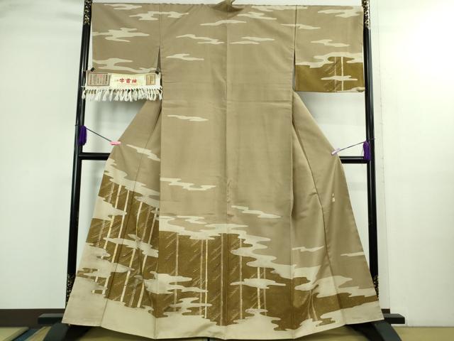 平和屋本店●極上　現代の名工　京友禅 村田道宣　石川県指定無形文化財　牛首紬　白山工房　手織り　白樺　証紙付き　逸品　DZAB2969kh6｜平和屋