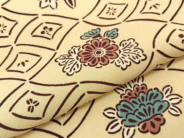 楽天市場】平和屋着物○上質な小紋 型染め 流水花鳥文 黒地 鬼しぼ縮緬