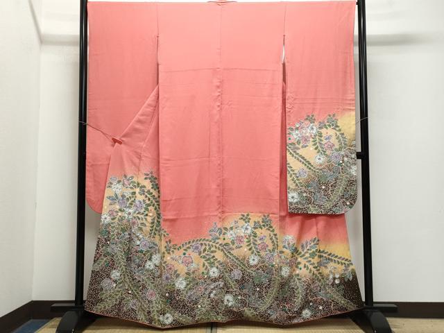 楽天市場】平和屋着物○白河貞雄 振袖 辻が花 絞り 舞花文 暈し染め 銀