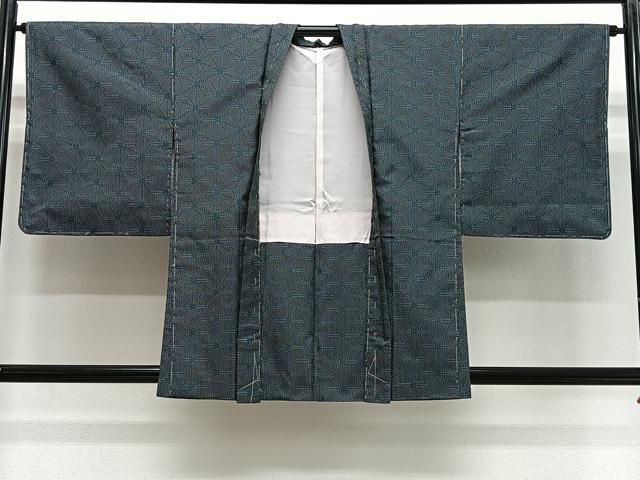 平和屋着物＃羽織　お召地　麻の葉文様　正絹　逸品　未使用　CABG3833ua｜平和屋