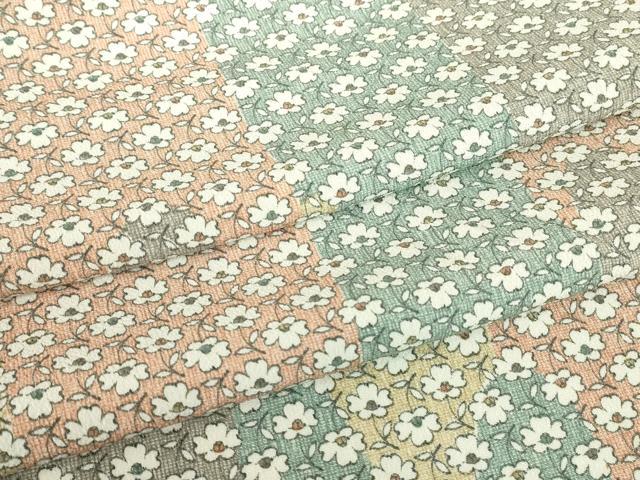 長閑やかさ屋御召しもの▽小紋 単衣 小花 洗える御召しもの DABE4840az