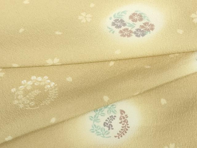 長閑やかさ屋御召しもの▽小紋 単衣 花丸文 蛍暈し 洗える御召しもの DABE4845az
