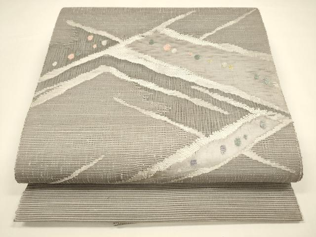 平和屋着物＊夏物 西陣 八寸名古屋帯 抽象文様 銀糸 正絹 逸品 DAAY8422cm｜平和屋