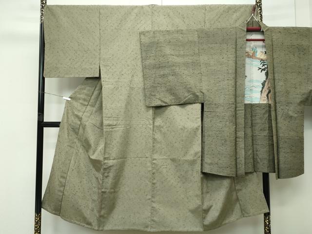 長閑やかさ屋中央局■御前上等 成人男性 髭紬・髭紬羽織書き割り 単衣 御召しもの：鶸赤銅色 羽織：黄海松赤銅色 珠玉 CZAA4202s5