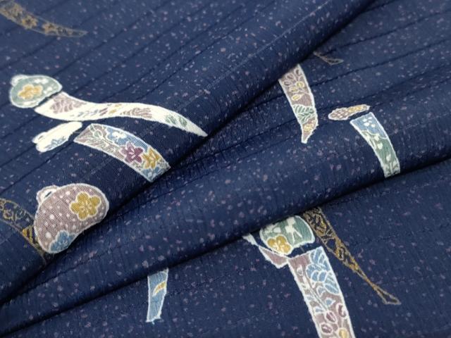 平和屋着物＊夏物 小紋 絽 風鈴 金彩 洗える着物 AABC9951jd｜平和屋