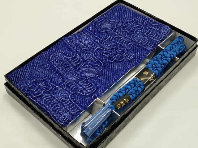 平和屋着物●和装小物　帯締め・帯揚げセット　染色作家 斉藤三才　柄絞り　流水花文　逸品　未使用　AABJ1009ay｜平和屋