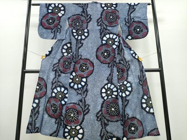 平和屋着物∴夏物 浴衣 有松鳴海絞り 草花文 綿 逸品 CABA0475ng|平和屋