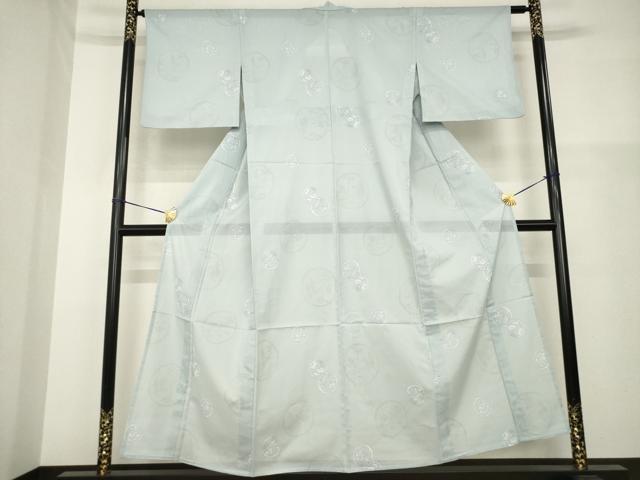 長閑やかさ屋御召しもの＊夏物 小紋 絽 花丸文 洗える御召しもの AABH2122ck